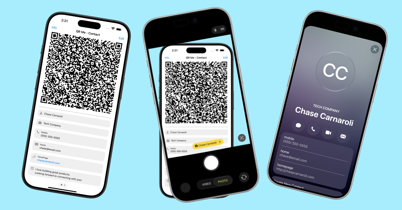 QR Me - Contact app preview